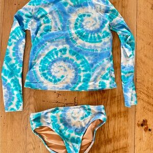 Crewcuts Blue and White Rashguard Swim Set